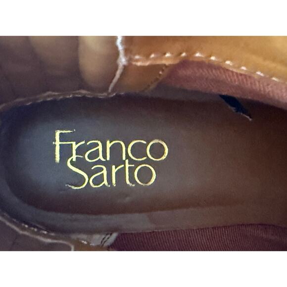 Franco Sarto Women's 8.5  Hawk Boot Tan Wiskey Suede Bootie Back Zip Shoe - Picture 2 of 11